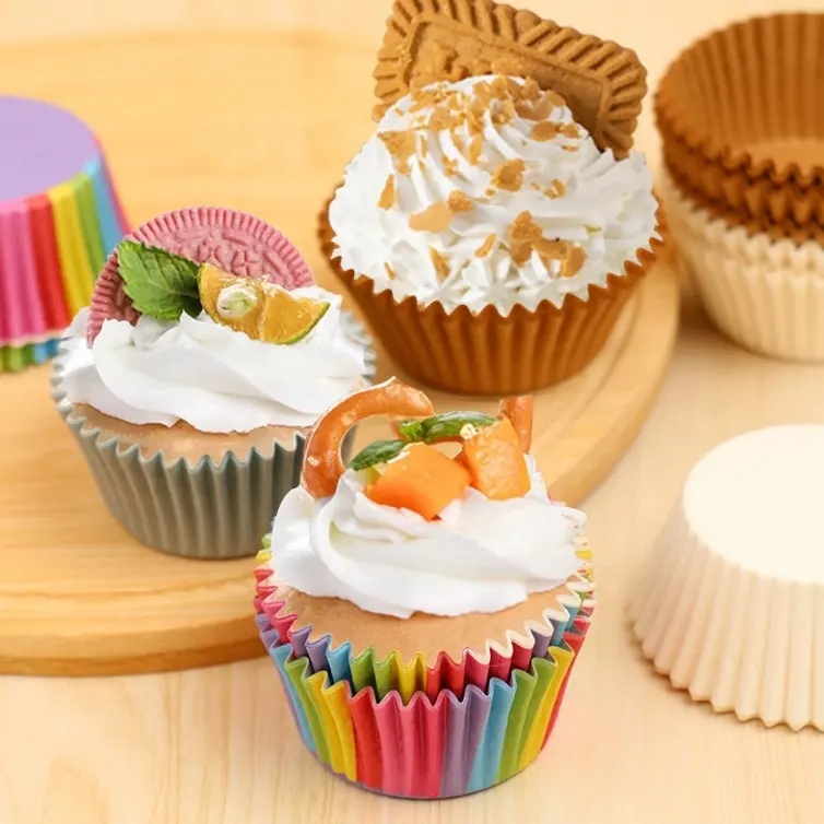 Disposable Silicone Round Baking Cups Reusable Muffin Liner Cupcake Wrappers and Mold for Pastry Tools for Cake Decoration