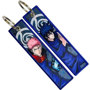 Manufacturer Wholesale Custom Designs Anime Sublimation Printed Woven Keychain Jet Tag Embroidery <b>Keyring</b> - Product Image 4