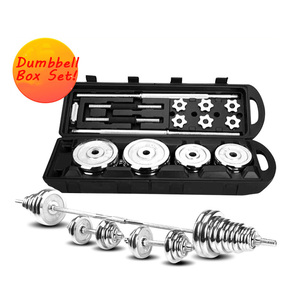 10kg 30kg 50kg Disques d'haltères Poids 20 <span class=keywords><strong>kg</strong></span> Gym 50kg Ensemble d'haltères Barbell avec boîte <span class=keywords><strong>de</strong></span> transport - Product Image 2