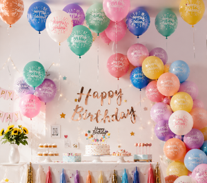Set di Decorazioni per Feste di <span class=keywords><strong>Compleanno</strong></span> con Palloncini Rotondi Stampati da 12 Pollici, Spessi e Resistenti, per Celebrazioni - Product Image 4