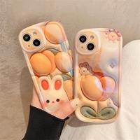 Étui de téléphone portable Tulip Blue Light pour iPhone 18 Pro Max, étui de téléphone portable Blu-ray avec motif de lapin fleuri, coque adorable