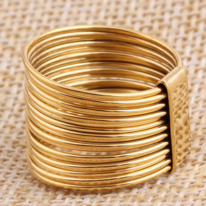 Anillo Geométrico de Acero Inoxidable Chapado en Oro de 13 mm, Joyería de Moda Unisex, Regalo - Product Image 3