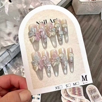Faux ongles 3D à motifs floraux aléatoires, vente en gros, plusieurs designs / longueurs, ongles faits main à presser, fournisseur de haute qualité