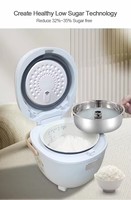 Cuiseur à riz électrique à faible teneur en sucre pour une alimentation saine en famille, avec couvercle intérieur amovible et nettoyage vapeur, idéal pour la cuisine domestique et la cuisson quotidienne
