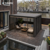 Pergola en aluminium à toit à lames orientables, sur mesure OEM, pour détaillants d'extérieur, terrasse, jardin, avec système de drainage intégré