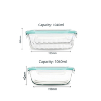 Conteneurs de préparation de repas en verre de haute qualité Ensemble de récipients de stockage des aliments Ensemble de boîtes à lunch en verre avec couvercle transparent