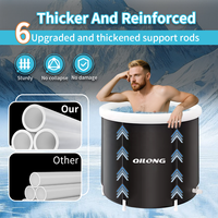 Grande baignoire de glace gonflable pliable Spa chaud et froid en PVC portable pour l'extérieur Récupération moderne Bain de glace Thérapie par plongée froide