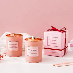 Ensemble de bougies parfumées roses dans un coffret cadeau, emballage de luxe, bougies en cire de soja sans fumée - Product Image 2