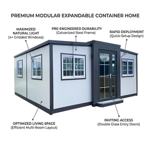 Casa Contenedor Expandible Personalizada de 2-3 Dormitorios, Villa Prefabricada Plegable, Moderna, Impermeable, con Paneles Sándwich, Apartamento Hotel - Product Image 1