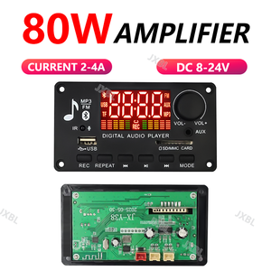 Amplificatore 80W per Decoder MP3 WMA WAV con Schermo in Plastica 8V-24V Chiamate Vivavoce USB TF FM Lettore Musicale per Auto - Product Image 6