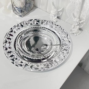 Plateau de bol à fruits en plastique épais multicolore 3d Vintage Bordures Double placage Assiettes décoratives en gros - Product Image 2