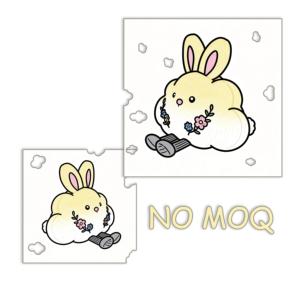 Peluche en forme de lapin moelleux et doux, décorée de motifs floraux délicats - Product Image 1