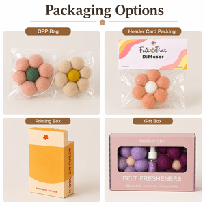 Boules de feutre <span class=keywords><strong>d</strong></span>ésodorisantes artisanales en laine, parfum naturel pour la maison, diffuseur de voiture sans parfum, en forme de petite grappe, vente en gros usine - Product Image 4