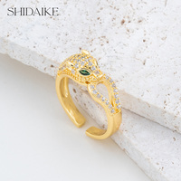 Bague classique pour femme en laiton plaqué or 18 carats, motif léopard durable, sertie de zircon taille princesse, idéale pour mariages et fiançailles