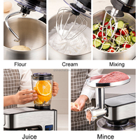 Robot de cuisine intelligent SOHEF 5L 1300W avec hachoir à viande et mixeur 3 en 1 en acier inoxydable pour la maison et le commerce