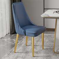 Chaise de salle à manger de luxe en cuir pour villa, appartement, maison, designs modernes, acier inoxydable doré titane, pour bureau à domicile, bar à domicile