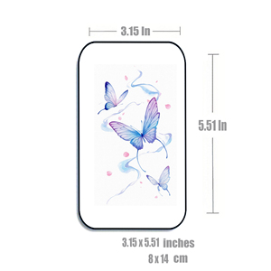 สติกเกอร์ลาย<span class=keywords><strong>สัก</strong></span>ชั่วคราวลายผีเสื้อสีน้ำฟ้า ลายศิลปะร่างกายนางฟ้าสีม่วงในฝัน สำหรับผู้หญิง ขายส่ง ลายสักปลอมกันน้ำ - Product Image 4