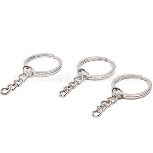Stainless Steel Metal <b>Key</b> <b>Rings</b> With 4 Section Polished Chain <b>Key</b> Accessories Fashion Hard Wearing Shenzhen Origin - Product Image 4