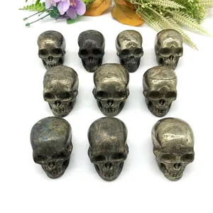 Wholesale Natural Crystals High Quality Pyrite Skull Ornament For Home Decoration