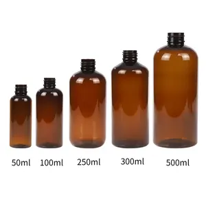 Ideal pak Kosmetik verpackung Lieferant Großhandel 50ml 100ml 250ml 300ml 500ml PET Amber Frosted Bottle Lotion Shampoo flaschen