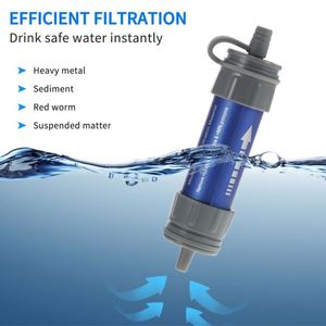 Outdoor Water Filtration System Water Filter Straw Purifier with Drinking Pouch for Emergency Preparedness Camping <b>Backpacking</b> - Product Image 3