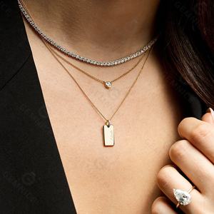 <span class=keywords><strong>Collana</strong></span> <span class=keywords><strong>con</strong></span> Ciondolo Rettangolare Personalizzabile in <span class=keywords><strong>Oro</strong></span> 18k Gemnel, Gioiello di Moda - Product Image 4