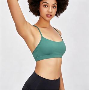 Soutien-gorge <span class=keywords><strong>de</strong></span> sport sans fil pour <span class=keywords><strong>femme</strong></span>, à fines bretelles, à faible impact, sans couture, effet seconde peau, ultra doux, rembourré, prêt à être expédié - Product Image 2