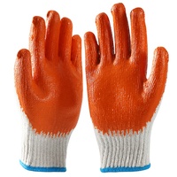 Venta al por mayor de guantes de trabajo de algodón de alta durabilidad con tableta de látex guantes de seguridad de punto para la construcción