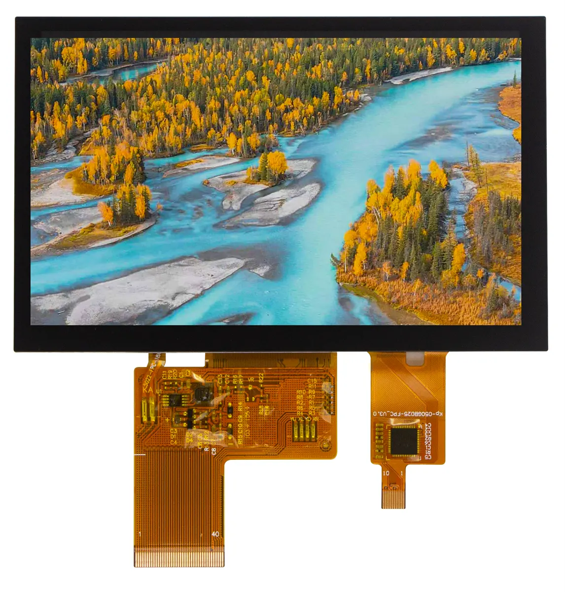 5 นิ้ว TFT LCD โมดูล Vandal-Proof มาตรฐาน 5 นิ้วจอแสดงผล LCD พร้อมอินเทอร์เฟซ RGB I2C