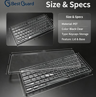 Bandeja de Almacenamiento para Teclas de Teclado Mecánico, Personalizada, Transparente, Reciclable, de PET, Embalaje al Vacío para Venta Minorista