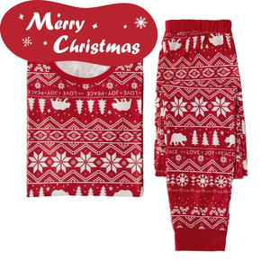 Ensemble de Pyjamas de Noël Familial Bébé Garçon Fille Maman Papa Imprimé Rayures Rouges et Vertes Père Noël Manches Longues - Product Image 4