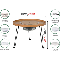Grill de table pliable en métal personnalisé avec aération réglable et arrêt automatique pour le camping