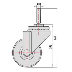 Atacado Castor Wheel Fabricante Lean Pipe Rack Rolo Industrial Roda <span class=keywords><strong>Caster</strong></span> Preto com M10 Rosca Stem - Product Image 5