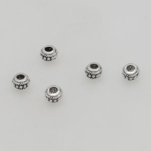 Venta caliente personalizado redondo punto forma Metal cuentas personalizado gran agujero pulsera cuentas encanto conector Micro Pave espaciador cuentas - Product Image 3