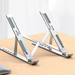 Çok fonksiyonlu N3 alüminyum alaşımlı Metal taşınabilir dizüstü katlanır Stand ergonomik ayarlanabilir dizüstü bilgisayar tutucu Laptop standı