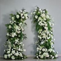 Vente directe d'usine, arche de fleurs en soie pour mariage, décoration extérieure, zone d'accueil, arche de fleurs pour porte