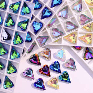 Оптовая продажа, прямые продажи с фабрики, кристаллическая цветная стеклянная подвеска в форме сердца для изготовления ожерелий, ювелирных изделий - Product Image 2