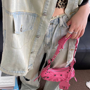 패션 여성 세련된 로맨틱 한 eyelets 크로스 바디 핸드 백 숙녀 멋진 반 달 안장 가방 지갑 새로운 - Product Image 6