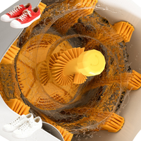 Nettoyeur de chaussures électrique commercial à ultrasons 220V avec nettoyage à l'eau froide, lavage de chaussettes, lustrage de chaussures et auto-nettoyage pour baskets