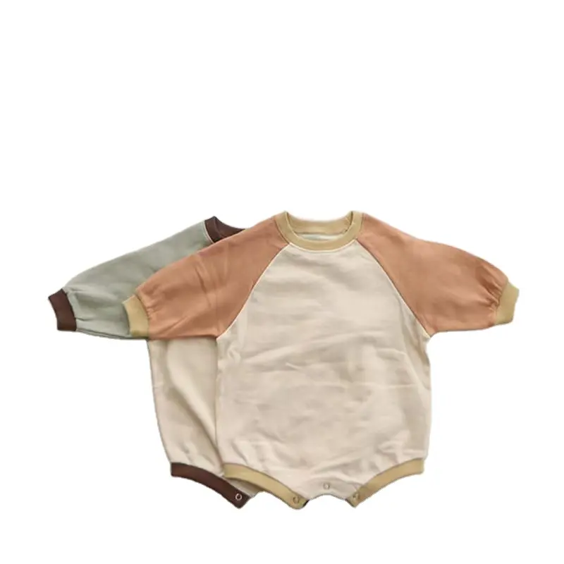 JKFS Korean Fashions Infant Romper Pure Cotton Unisex Baby Boys Jumpsuit Patchwork Sleeve Spring Autumn Newborn Clothes