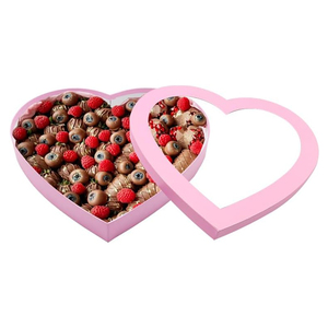 OEM Tùy Chỉnh Trái Tim Sô Cô La Hộp Giấy Hình Trái Tim Màu Hồng Rỗng Bao Bì Hộp Hình Trái Tim Hộp Quà Tặng - Product Image 1