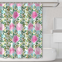 Imperméable À L'eau écologique De Luxe Concepteur Personnalisé Sublimation Automne Jaune Soleil Fleur Imprimé Rideau de Douche De Salle de bain