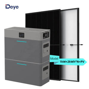 在庫ありプラグインdeyeオールインワンマシン1kw + 2kwhリチウム電池Trinaオールブラックソーラーパネルバルコニーソーラーシステム - Product Image 1
