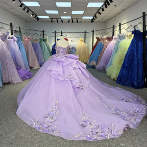 Robe de Quinceañera violette Dy6910, robe de bal à épaules dénudées, robe de Sweet 16 Jancember - Product Image 4