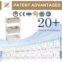 Chariot de rangement pour bébé en plastique à roulettes, 3 niveaux, étagères, bacs en tissu Oxford durables, organisateur de couches portable pour nouveau-né