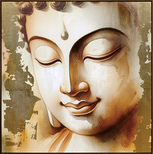 Watercolor - Style <strong>Buddha</strong> Head Wall Art, Spiritual Home Decor with Soft Hues, Unframed Artwork for Zen - Inspired Spaces - Product Image 3