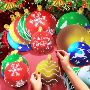 <b>Personalised</b> Custom High Quality Shatterproof Hanging Red Plastic <b>Christmas</b> Ball <b>Ornament</b> Decoration for Xmas Tree - Product Image 3