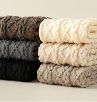 Chaussettes longues en laine torsadée pour femmes, chaussettes côtelées confortables pour l'hiver, épaisses et chaudes