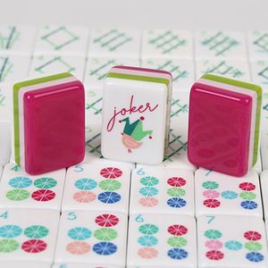Rose Red American Hand Mahjong Casual Entertainment Tards Four-layer Color-<b>matching</b> Acrylic Home Dormitory Portable Hemp Custom - Product Image 3