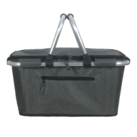 Panier isotherme pliable en aluminium avec poignée, revêtement en polyester PVC, panier thermiquement isolé pour pique-nique, camping, courses